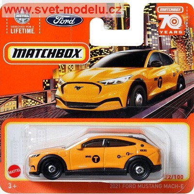 AUTÍČKO MATCHBOX HLC91 FORD MUSTANG MACH-E 2021 YELLOW