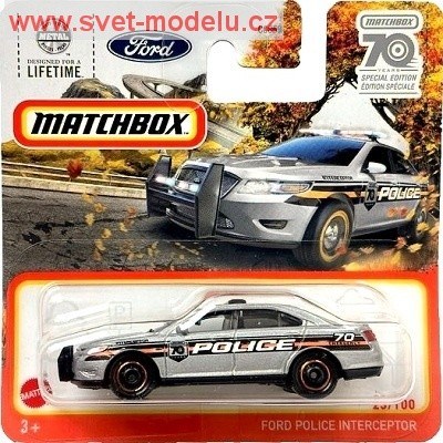 AUTÍČKO MATCHBOX HLD04 FORD POLICE INTECEPTOR  SILVER