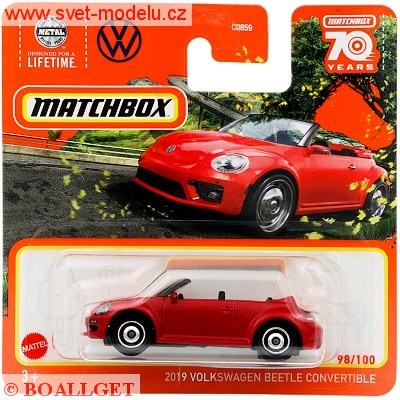 AUTÍČKO MATCHBOX VOLKSWAGEN BEETLE CONVERTIBLE 2019 RED