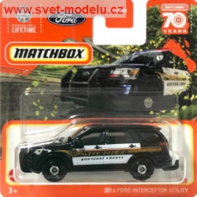 AUTÍČKO MATCHBOX HLD15 FORD INTERCEPTOR UTILITY 2016 BLACK