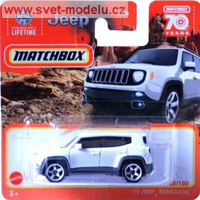 AUTÍČKO MATCHBOX HLD20 JEEP RENEGADE 2019 WHITE