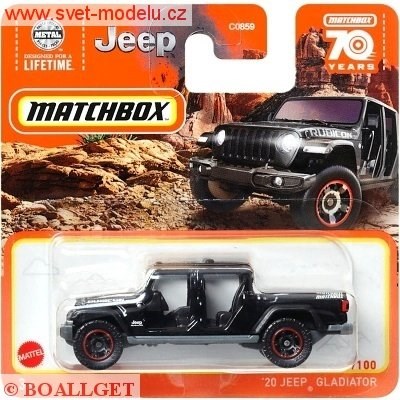 AUTÍČKO MATCHBOX JEEP GLADIATOR 2020 BLACK