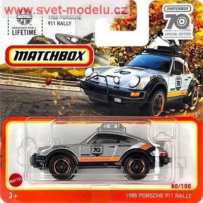 AUTÍČKO MATCHBOX HLD32 PORSCHE 911 RALLY 1985 SILVER