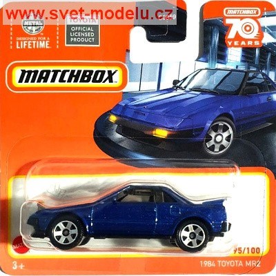 AUTÍČKO MATCHBOX HLD37 TOYOTA MR2 1984 BLUE