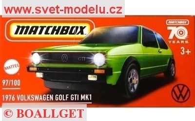 AUTÍČKO MATCHBOX DRIVE YOUR ADVENTURE HLD99 VOLKSWAGEN GOLF GTI Mk. I 1976