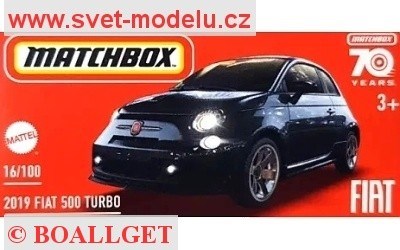 AUTÍČKO MATCHBOX DRIVE YOUR ADVENTURE HLF08 FIAT 500 TURBO 2019