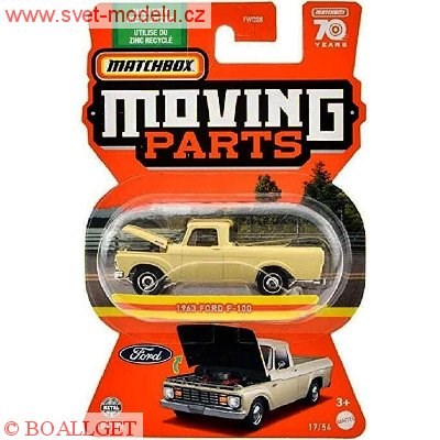 AUTKO MATCHBOX MOVING PARTS FORD F-150 1963 YELLOW