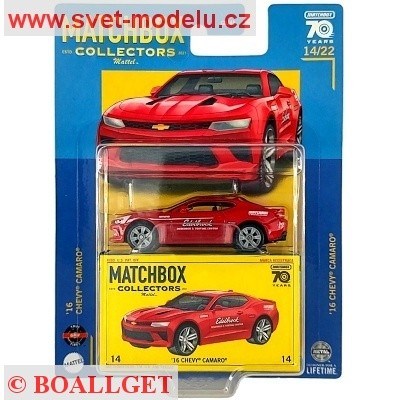 AUTÍČKO MATCHBOX COLLECTORS HLJ61 CHEVROLET CAMARO 2016