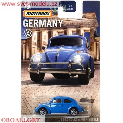 AUTÍČKO MATCHBOX GERMANY VOLKSWAGEN BEETLE 1962 BLUE