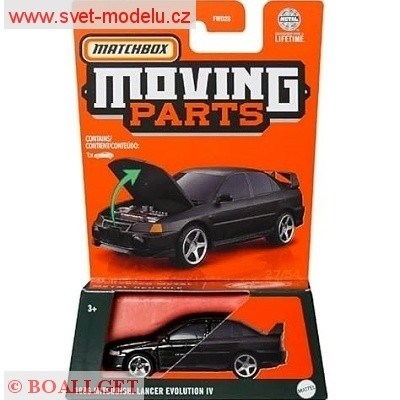 AUTÍČKO MATCHBOX HVM98 MITSUBISHI LANCER EVOLUTION IV 1996 MOVING PARTS