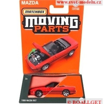 Autíčko MATCHBOX HVN06 Moving Parts Mazda RX7 1988 red