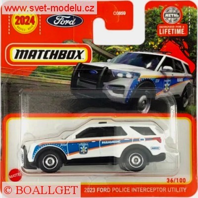 AUTÍČKO MATCHBOX HVN42 FORD POLICE INTERCEPTOR UTILITY 2023 