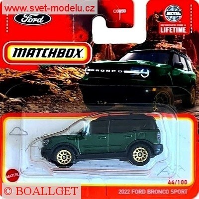AUTÍČKO MATCHBOX HVN67 FORD BRONCO SPORT 2022 GREEN