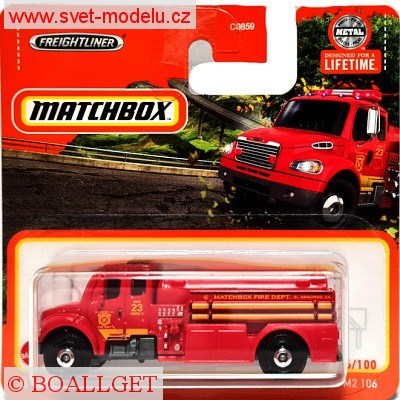 AUTÍČKO MATCHBOX HVP06 FREIGHTLINER M2 106 FIRE RED
