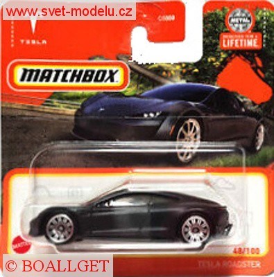 AUTÍČKO MATCHBOX HVP07 TESLA ROADSTER MATT BLACK