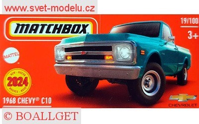 AUTÍČKO MATCHBOX DRIVE YOUR ADVENTURE HVP44 CHEVROLET C10 1968
