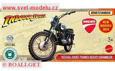 AUTÍČKO MATCHBOX DRIVE YOUR ADVENTURE HVP50 DUCATI SCRAMBLER INDIANA JONES 