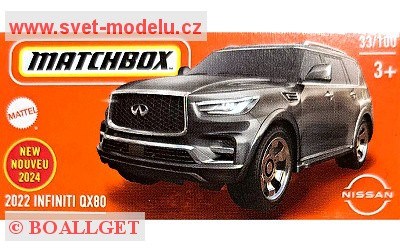 AUTÍČKO MATCHBOX DRIVE YOUR ADVENTURE HVP52 INFINITI QX80 2022