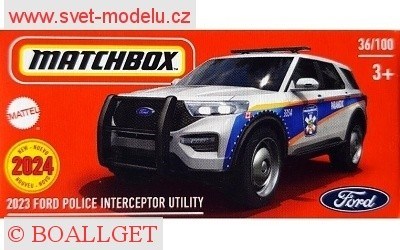 AUTÍČKO MATCHBOX DRIVE YOUR ADVENTURE HVP54 FORD POLICE INTERCEPTOR UTILITY 2023