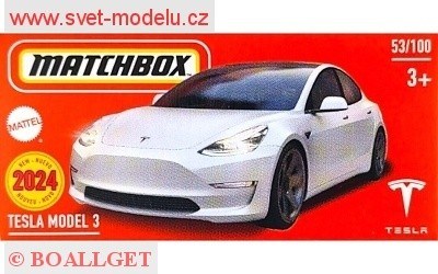 AUTÍČKO MATCHBOX DRIVE YOUR ADVENTURE HVP62 TESLA MODEL 3
