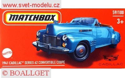 AUTÍČKO MATCHBOX DRIVE YOUR ADVENTURE HVP97 CADILLAC SERIES 62 CONVERTIBLE COUPE 1941