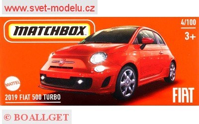 AUTÍČKO MATCHBOX DRIVE YOUR ADVENTURE HVR10 FIAT 500 TURBO