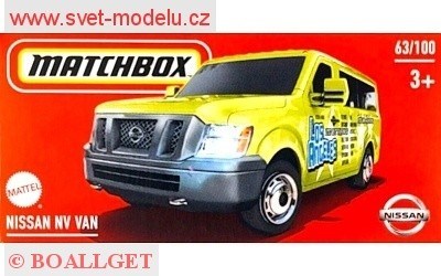 AUTÍČKO MATCHBOX DRIVE YOUR ADVENTURE HVR12 NISSAN NV VAN
