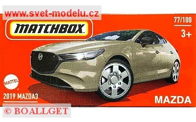 AUTÍČKO MATCHBOX DRIVE YOUR ADVENTURE HVR16 MAZDA 3 2019