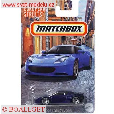 AUTÍČKO MATCHBOX HVV28 LOTUS EVORA 2008 EUROPEAN STREETS