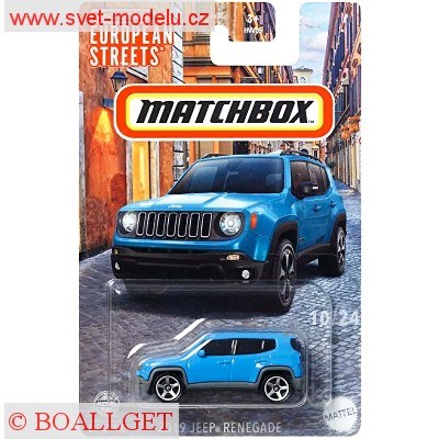 AUTÍČKO MATCHBOX HVV30 JEEP RENEGADE 2019 EUROPEAN STREETS