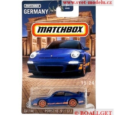 AUTÍČKO MATCHBOX HVV35 Porsche 911 GT3 blue GERMANY