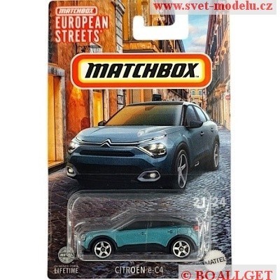 AUTÍČKO MATCHBOX HVV42 Citroen e-C4 blue EUROPEAN STREETS