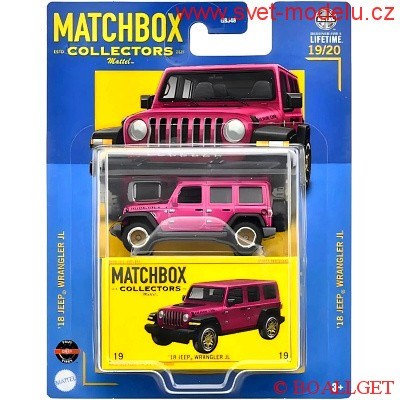 AUTÍČKO MATCHBOX COLLECTORS HVW24 JEEP WRANGLER JL 2018