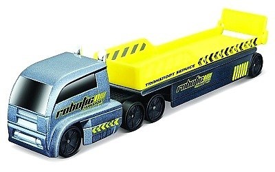 MAISTO FRESH METAL HIGWAY HAULERS AUTO SE NÁVĚSEM ROBOTIC TRANSPORT GREY / YELLOW