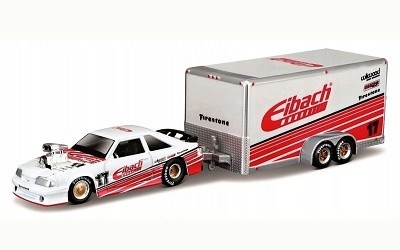 MAISTO DESIGN FORD SVT COBRA 1993 w/ CAR TRAILER EIBACH