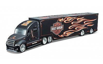 MAISTO H-D CUSTOM HAULERS HARLEY DAVIDSON BLACK / ORANGE FLAMES