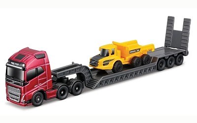 MAISTO VOLVO FH16 RED w/ DUMPR VOLVO A25G