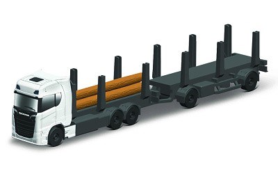 MAISTO SCANIA 770 S WHITE PŘEPRAVMÍK DŘEVA S PŘÍVĚSEM