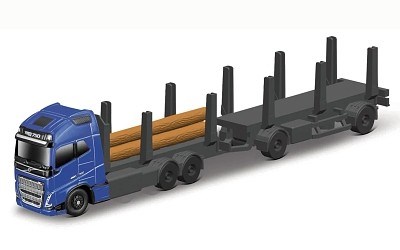 MAISTO VOLVO FH16 BLUE PŘEPRAVNÍJK DŘEVA S PŘÍVĚSEM