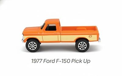 MAISTO FRESH METALL 100 COLLECTION FORD F-150 PICK-UP 1977 ORANGE / YELLOW