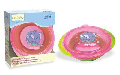 PLASTOVÁ MISKA S VÍKEM A PŘÍSAVKOU