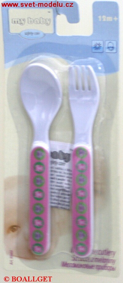 VIDLIČKA A LŽIČKA RŮŽOVÁ Z MELAMINU
