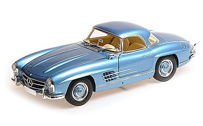 MERCEDES-BENZ 300 SL ROADSTER (W198) 1958 BLUE METALLIC W/ HARDTOP