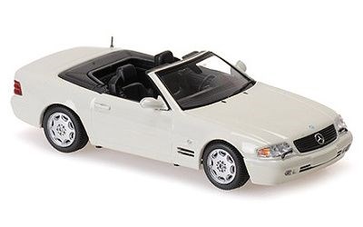MERCEDES SL R129 ROADSTER 1999 WHITE MAXICHAMPS 940033032 1:43 BENZ