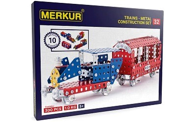 STAVEBNICE MERKUR 032 ŽELEZNIČNÍ MODELY 10 MODELŮ 300 ks