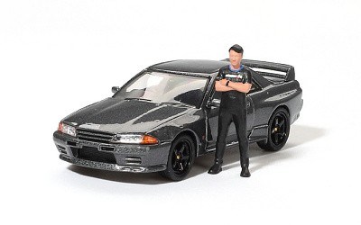 Nissan Skyline GT-R (R32) Gunmetal W/ Matsuda Figure Tsugio Matsuda Collection