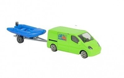 AUTÍČKO MAJORETTE RENAULT TRAFIC S PŘÍVĚSEM A ČLUNEM