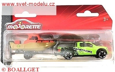 AUTÍČKO MAJORETTE TRAILER FORD RAPTOR GREEN S ČLUNEM