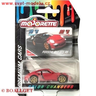 AUTÍČKO MAJORETTE COLOR CHANGERS PORSCHE 911 GT3 RS