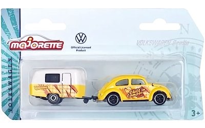 AUTÍČKO MAJORETTE VOLKSWAGEN BEETLE CHILLIN CAMPER S OBYTNÝM PŘÍVĚSEM